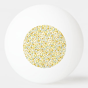 Tiny Yellow Flowers: Watercolor Seamless. Ping Pong Ball