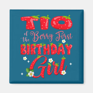 Tio of berry first birthday girl strawberry 1st magnet