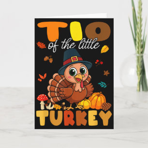 Tio Of The Little Turkey Thanksgiving Baby Shower Card