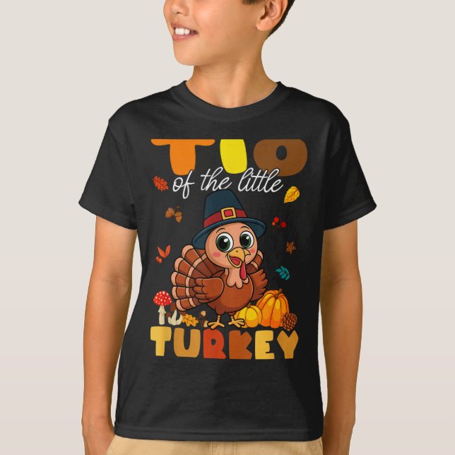 Tio Of The Little Turkey Thanksgiving Baby Shower  T-Shirt (Front)
