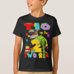 Tio of the two rex 2nd birthday boy dinosaur t-rex T-Shirt