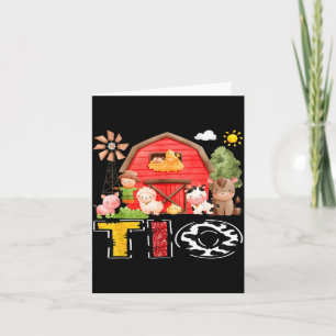 Tio Red Farm Cow Birthday Boy Matching Family Card