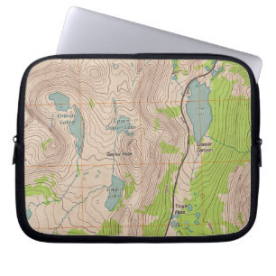 Tioga Pass, California Topographic Map Laptop Sleeve