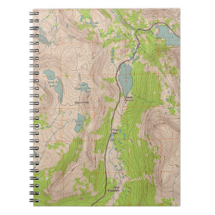 Tioga Pass, California Topographic Map Spiral Notebook