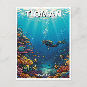 Tioman Malaysia Scuba Diving Postcard
