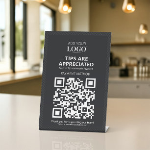 Tip Jar Scan to Pay Qr Code Contactless Mobile Pedestal Sign