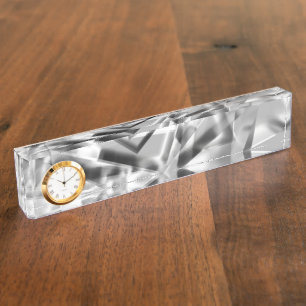 Tip of square pieces of some acrylic, grey white nameplate