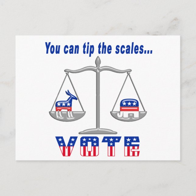 Tip the Scales Vote Postcard (Front)