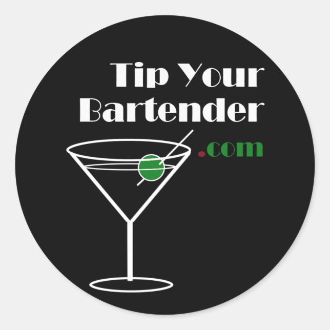 Tip Your Bartender.com Sticker (Front)