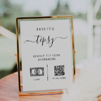 Tip Your Bartender Sign, Wedding Bar Tip Sign
