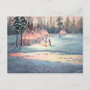 TIPI CAMP CHORES by SHARON SHARPE Postcard