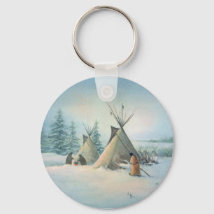 TIPI CAMP SQUAW by SHARON SHARPE Key Ring