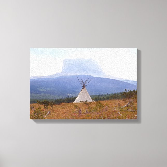 Tipi, Chief Mountain, Montana Canvas Print (Front)