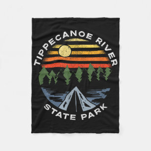 Tippecanoe River State Park Indiana Forest Camping Fleece Blanket