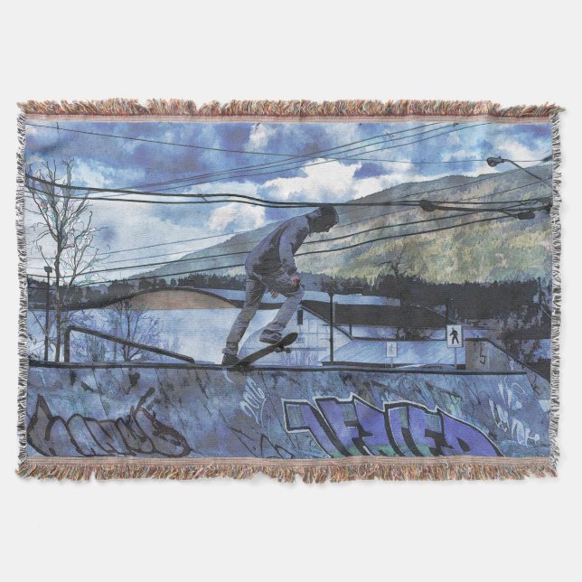 Tipping Point - Skate-boarder Outdoor Sports Throw Blanket (Front)
