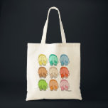 Tippy Toes Elephant Tote<br><div class="desc">Wow! Bright,  fun and ready to use and reuse for anything!  It's design is a herd of the most colourful of elephants ready to make you smile!</div>