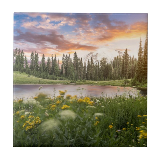 Tipsoo Lake of Mt.Rainier Tile (Front)