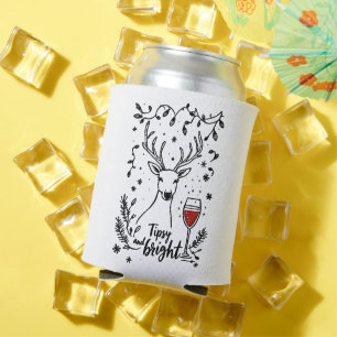 Tipsy and Bright Deer  Can Cooler