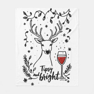 Tipsy and Bright Deer  Fleece Blanket