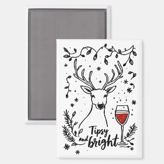 Tipsy and Bright Deer Magnet