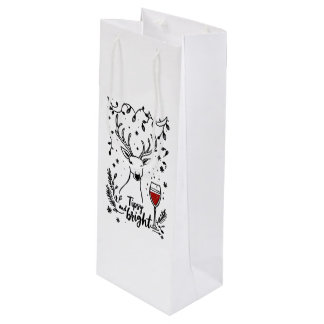 Tipsy and Bright Deer Wine Gift Bag