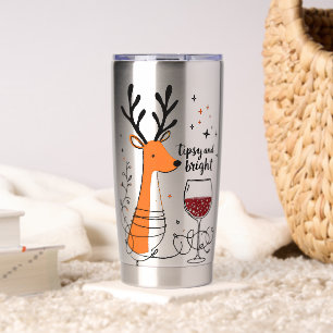 Tipsy and Bright Reindeer  Insulated Tumbler