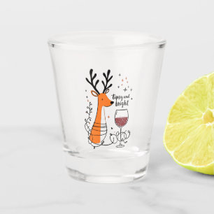 Tipsy and Bright Reindeer Shot Glass