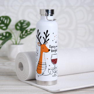 Tipsy and Bright Reindeer Water Bottle