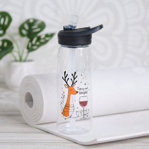 Tipsy and Bright Reindeer  Water Bottle