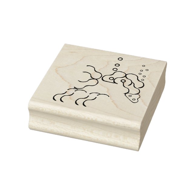 Tipsy, Drunk 'Pink' Elephant Wood Art Stamp (Stamp)