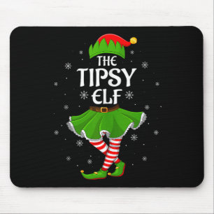 Tipsy Elf Christmas Family Girls Women Elf Squad X Mouse Pad