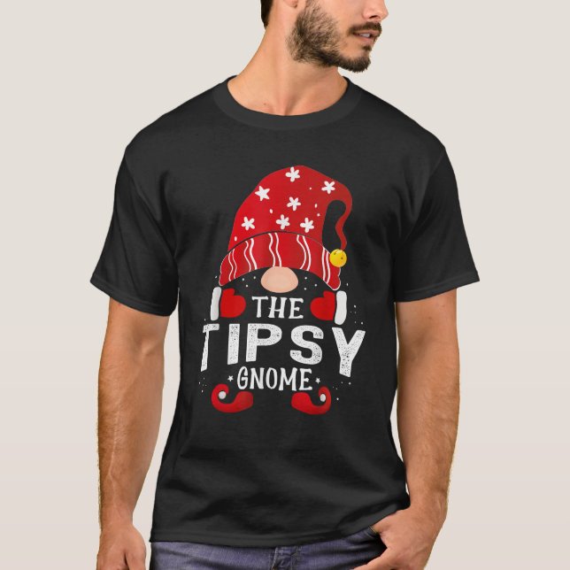 Tipsy Gnome Matching Christmas PJS For Family  T-Shirt (Front)