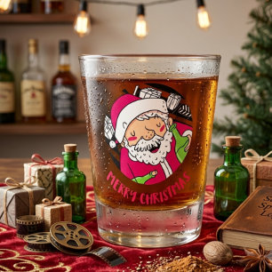 Tipsy Santa Holiday Shot Glass