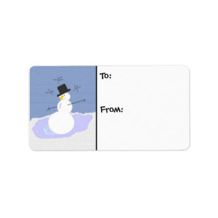 Tipsy the Snowman Label