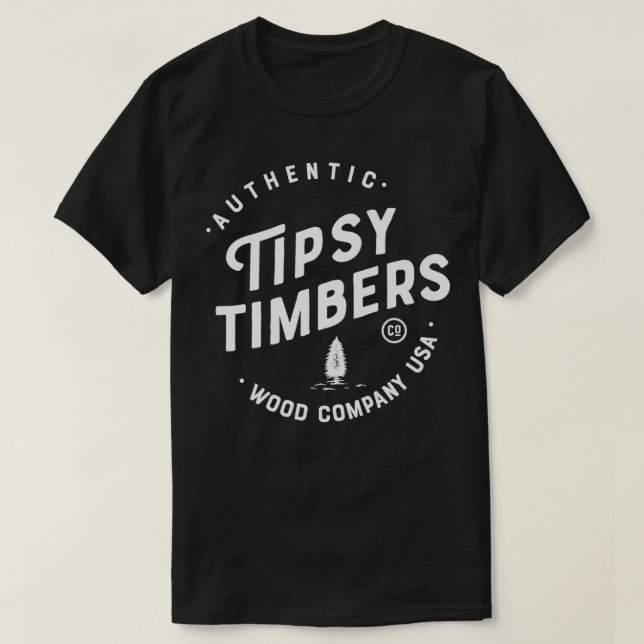 Tipsy Timbers Round Logo Tee Premium  (Design Front)