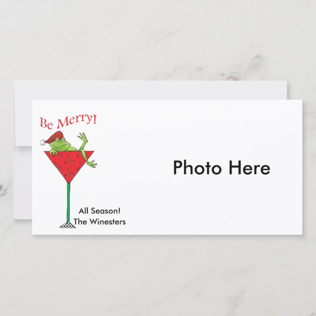 Tipsy-tini's Frog Holiday Card (Front)