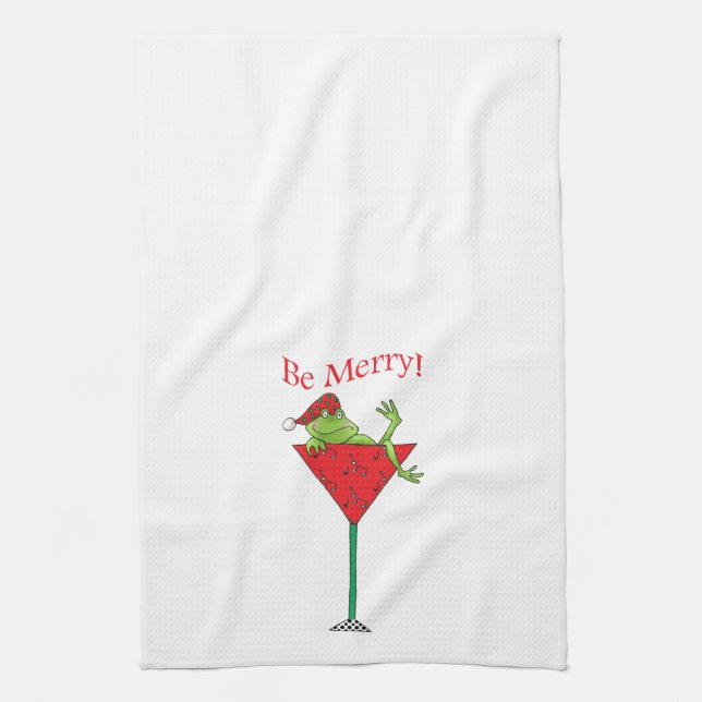 Tipsy-tini's Frog Tea Towel (Vertical)