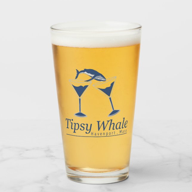 Tipsy Whale Pint Glass (Front Filled)