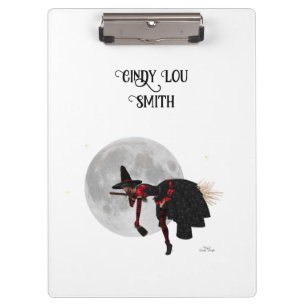 Tipsy Witch On Flying Broom Clipboard