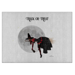 Tipsy Witch On Flying Broom Cutting Board