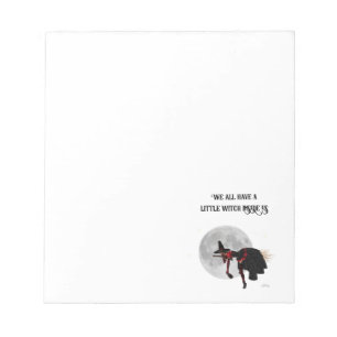 Tipsy Witch On Flying Broom Notepad