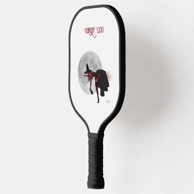 Tipsy Witch On Flying Broom Pickleball Paddle (Left)