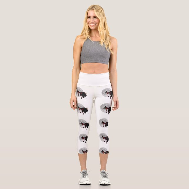 Tipsy Witch On Flying Broom Women's Capris (Front)