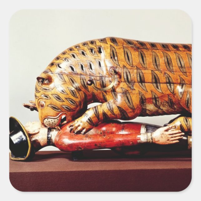Tipu's Tiger, c.1790 (wood) Square Sticker (Front)