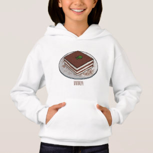 Tiramisu cake cartoon illustration