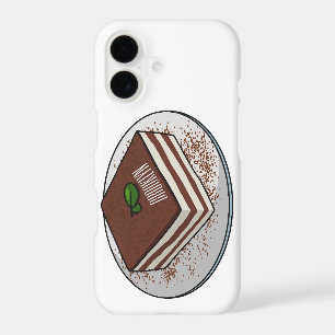 Tiramisu cake cartoon illustration