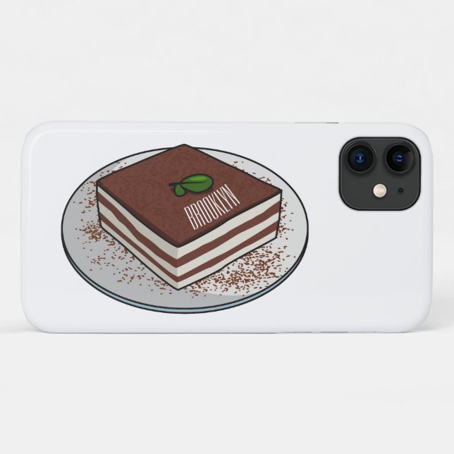Tiramisu cake cartoon illustration Case-Mate iPhone case (Back (Horizontal))