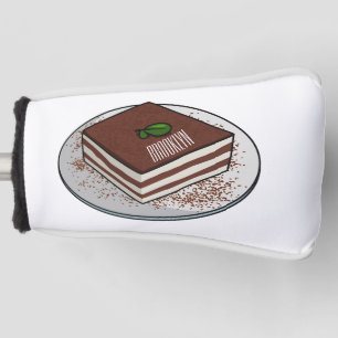 Tiramisu cake cartoon illustration golf head cover