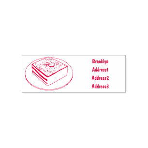 Tiramisu cake cartoon illustration self-inking stamp