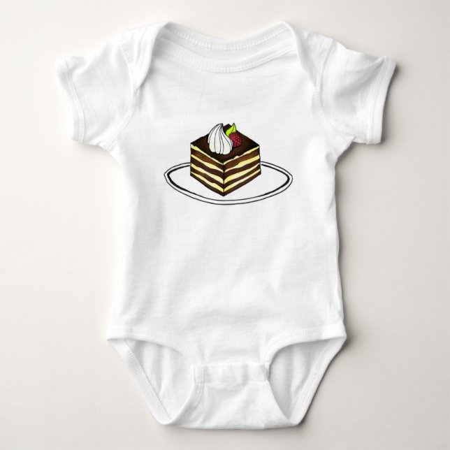 Tiramisu Italian Bakery Foodie Dessert Baking Baby Bodysuit (Front)